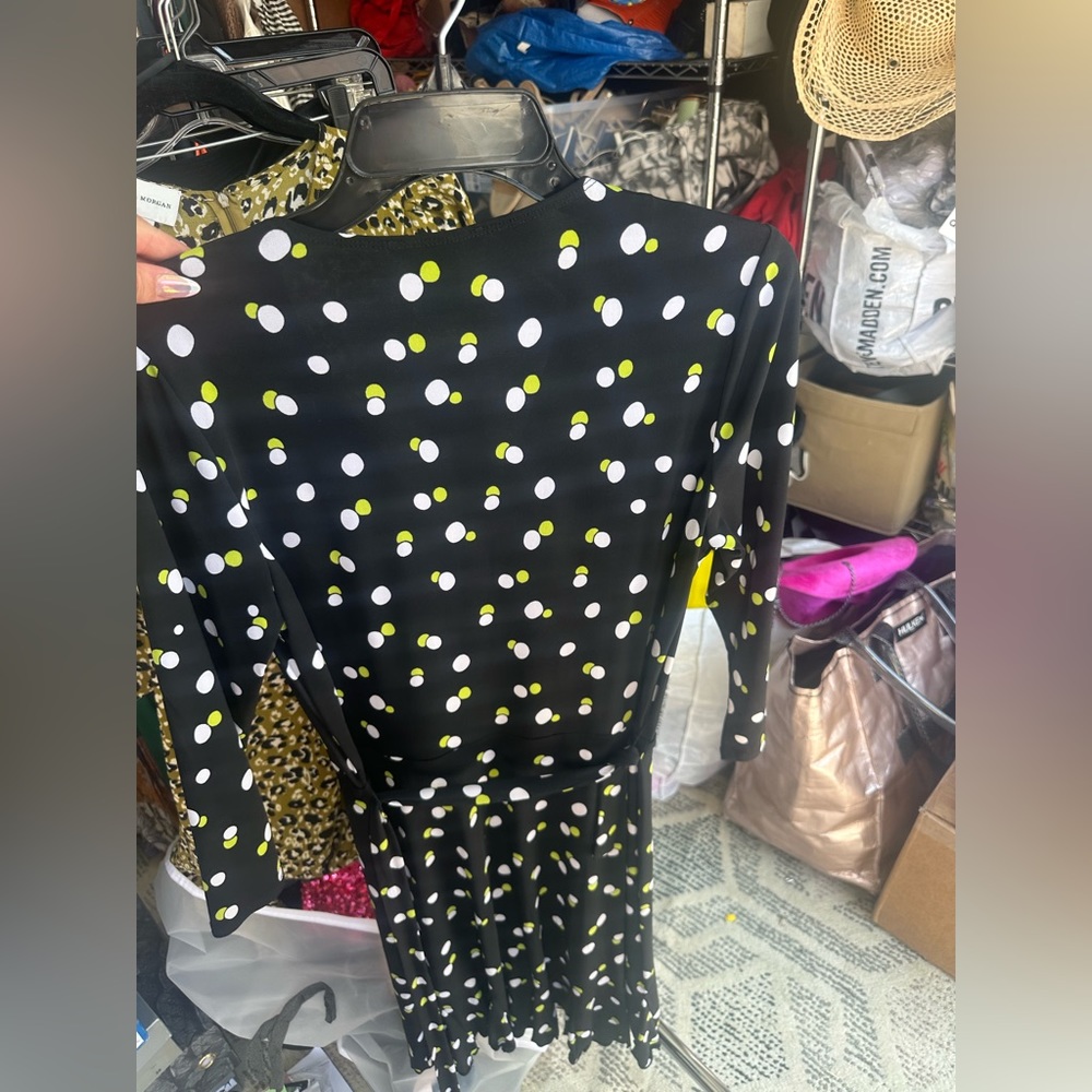 Black print wrap dress - Picture 3 of 3